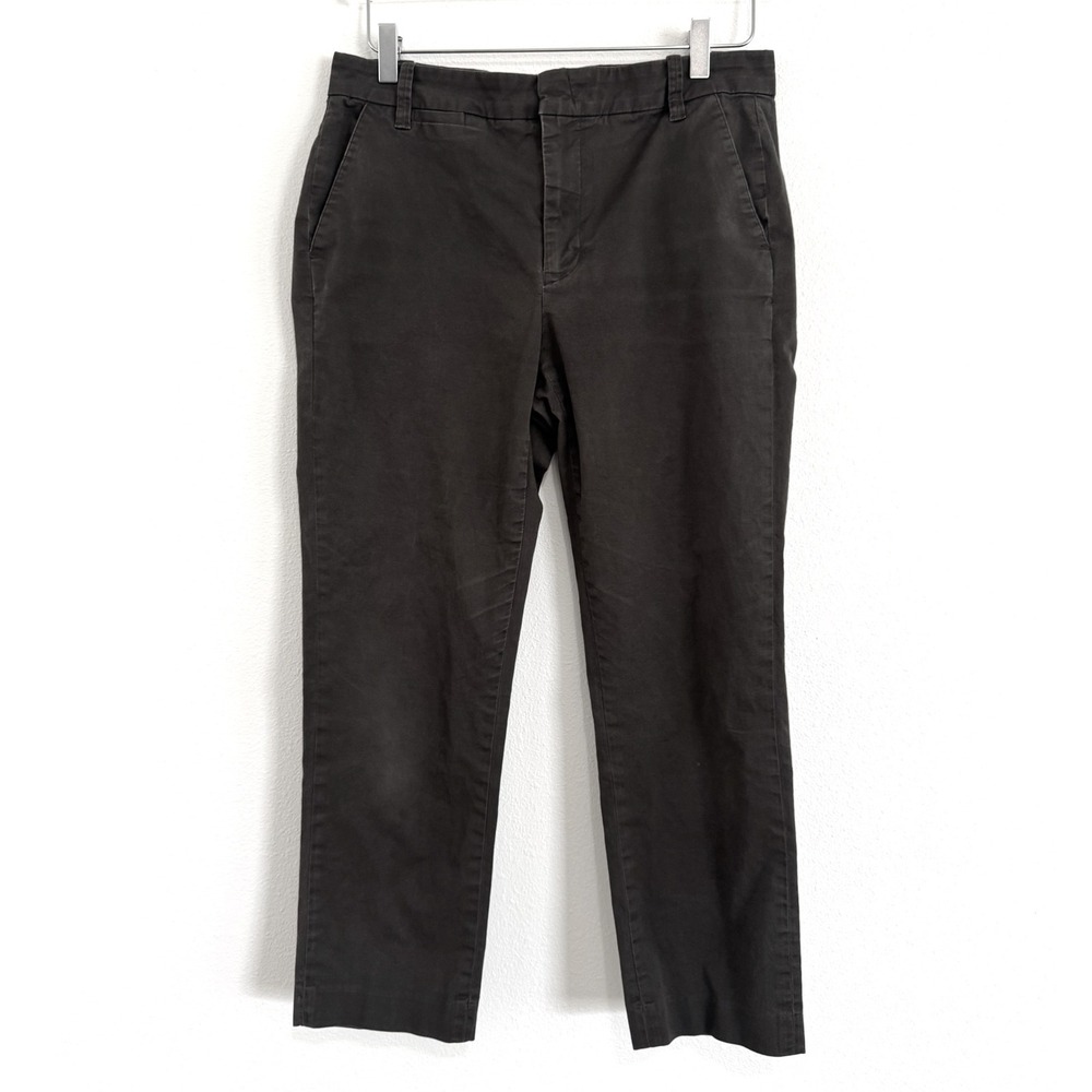 Vince | Women's Slim Leg Chino Pants Charcoal Gray Stretch Twill Ankle